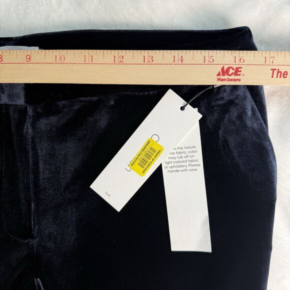 Calvin Klein NWT Navy Blue Velvet Trouser Pants Size 10 - Picture 4 of 6